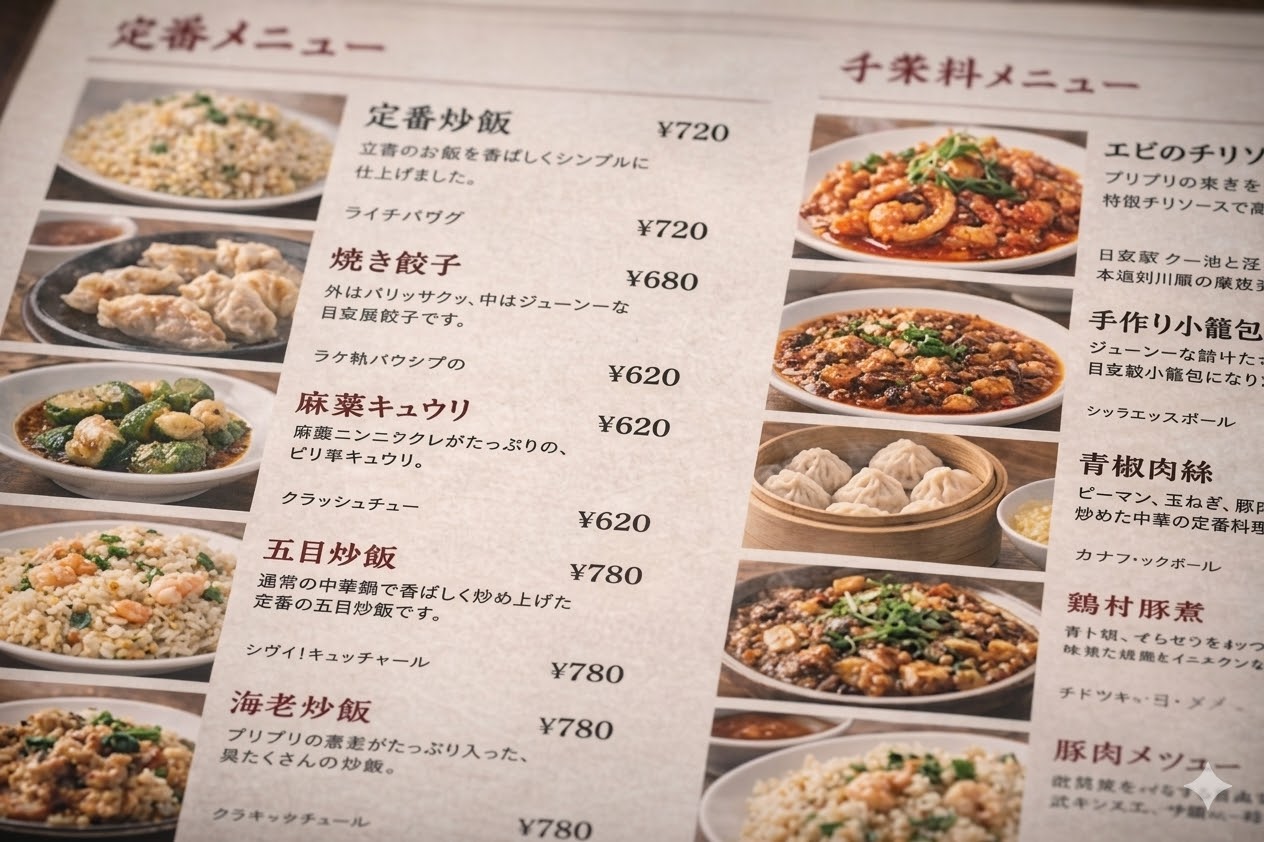 中華料理メニュー